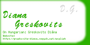 diana greskovits business card